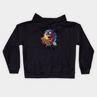 Wild-eyed Pizza Enthusiast Kids Hoodie